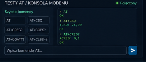 Testy AT i konsola modemu